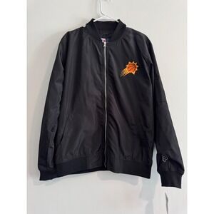 JH Design Phoenix Suns Bomber Jacket Mens XL Black NBA Full Zip Utility Pocket